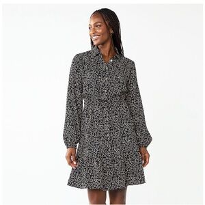 Draper James Floral Black and White Women's Dress